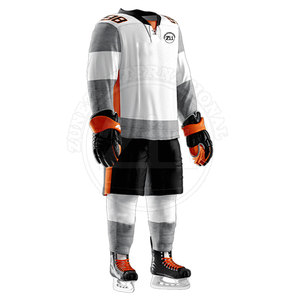 บริการรับผลิตชุดฮอกกี้น้ำแข็งแบบ OEM สำหรับทีม  ผ้าโพลีเอสเตอร์ 100% เป็นมิตรกับสิ่งแวดล้อม ระบายอากาศได้ดี น้ำหนักเบา - Product Image 5