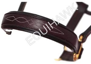 Accessoire de bride occidentale de style anglais de qualité supérieure licou de cheval en cuir souple avec raccords en laiton cousus fantaisie - Product Image 2