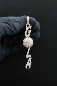 Pendentif unisexe personnalisé classique Hip Hop en acier inoxydable plaqué argent avec diamants CZ par Ice Legacy - Product Image 3