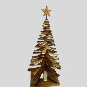 Belle conception support d'arbre en bois fait à la main caisse décor d'arbre de Noël pour la décoration de table pour la décoration de la maison et du bureau - Product Image 4