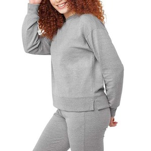 Respirant grande taille sweats à capuche et sweat-shirts pour femmes du Pakistan coupe ample col rond coton polaire femmes sweats Service OEM - Product Image 5