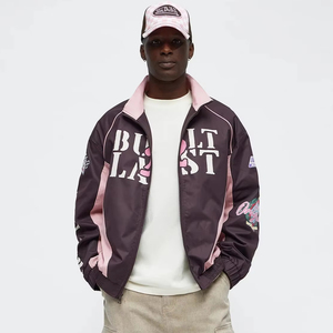 Chaqueta deportiva cortavientos con cremallera completa y logotipo personalizado para hombre, ropa deportiva con hilo de colores para gimnasio, ropa de entrenamiento para correr para hombre - Product Image 1