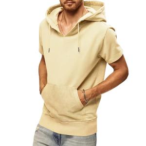Nueva Sudadera con Capucha para Hombre, Estilo Europeo y Americano, Holgada, de Manga Corta, Color Sólido, para Otoño - Product Image 4