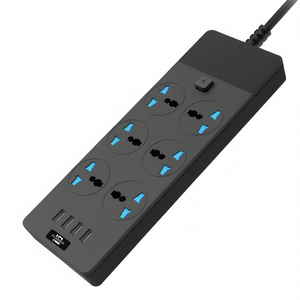TB-T12 3000W Smart Power Socket <b>Plug</b> 2m 4 <b>USB</b> Ports with 6 Jack Switch Fireproof 4 <b>USB</b> Charging Ports <b>UK</b> <b>Plug</b> - Product Image 2