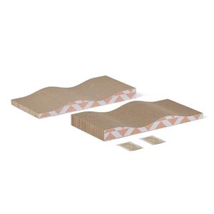 Rascador para Gatos Ecológico For Basics con Hierba Gatera, de Una Sola Capa con Curva, 41.9x20.6x4.1 cm, Paquete de 2 - Product Image 1
