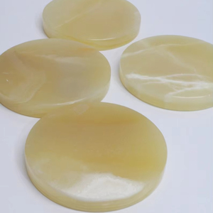 Sous-verres en pierre d'agate naturelle polie Tampons de boisson en tranche de cristal pour la maison élégante, le bureau et la décoration de table de luxe - Product Image 1
