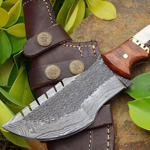 Cuchillo de Supervivencia de Acero de Damasco Personalizado, Hecho a Mano, Full Tang, para Campismo, Bushcraft y Caza - Product Image 2