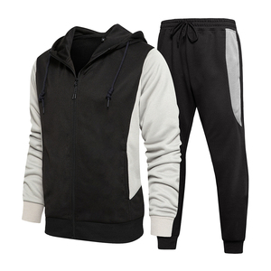 Survêtement avec logo personnalisé pour hommes Jogging Pantalon de survêtement et sweat à capuche Ensemble à fermeture éclair Décontracté Slim Fit Training Wear Survêtement Ensembles - Product Image 3