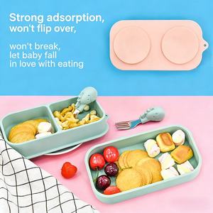 XHJ Kids Large-Capacity 720ml Silicone Travel <b>Lunch</b> <b>Box</b> Suction Base Leak-Proof BPA-Free Baby Food Container Plate 12 Months - Product Image 4