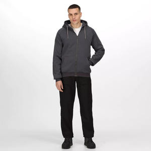 Sweat à capuche en polaire personnalisé Charcoal 300 GSM pour hommes avec poches avant et fermeture éclair de base pour la saison hivernale - Product Image 3