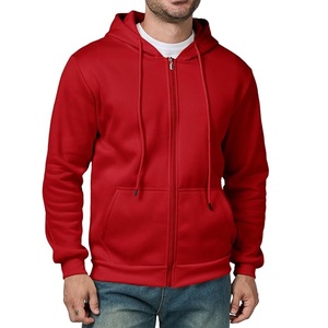 Nueva llegada OEM servicio hombres 100% algodón manga larga hombro pendiente cuello cinta Color sólido cómodo Zip Hoodie Bangladesh - Product Image 1