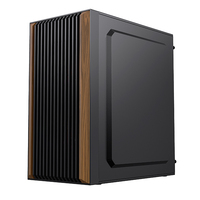 Ahşap PC Kasası Pencereli Micro ATX Mid Tower Mesh Panel Temperli Cam Özel Logo Siyah Stil Oyun Kasası USB3.0/USB1.1+HD Ses