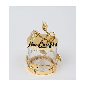 Glass And Metal Dates Canister <b>With</b> Marble <b>Lid</b> Customized Shape And Size <b>Storage</b> <b>Box</b> For Home Kitchen Use - Product Image 5