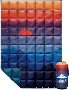 Edredón hinchado portátil ligero patrón sólido capa cálida a prueba de viento para acampar al aire libre playa Picnics fondos activos con broches - Product Image 1