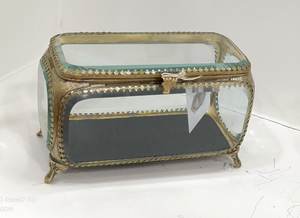 Boîte à bijoux en verre et laiton de luxe, boîte de rangement pour bijoux, cadre en laiton, métal, tailles personnalisées - Product Image 3