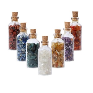 Cristal 7 Chakra Poli Pierres Précieuses Bouteilles Fabriquées À La Main Pierre Puce Bouteilles Reiki Guérison Cristaux Élégant Mascotte Pierre Artisanat - Product Image 1