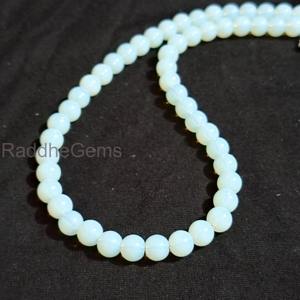 สร้อยคอเงินแท้ชุบเงินประดับโอปอลธรรมชาติทรงรอนเดลล์ขนาด 8 มม. สไตล์โบฮีเมียน ฮิปปี้ สำหรับทุกเพศ - Product Image 2