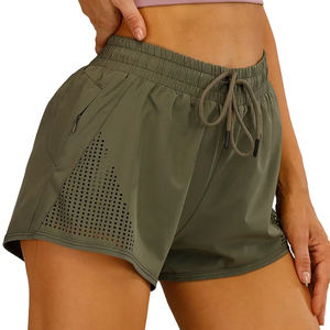 Women's High 2-in-1 Training Sport Shorts <b>Custom</b> Breathable Drawstring Mesh <b>Logo</b> Summer OEM Service Customizable Athletic Shorts - Product Image 3