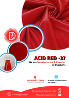 RED SUN DYE CHEM Rouge Acide 2G (CAS 3734-67-6) Colorant Acide Pureté 99,99% pour Applications Textiles, Cuir et Papier Gujarat Inde