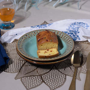 Ensemble de 6 assiettes à collation en céramique Aqua de luxe moderne, 7,5 pouces, ovales, motif personnalisable, pour les fêtes, la restauration, la vaisselle des hôtels - Product Image 6