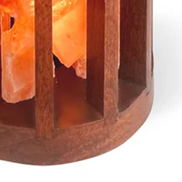 Lampe de sel de l'Himalaya en bois naturel Himalayan Impex, lumière rose/orange/rouge de haute qualité, pour chambre à coucher, méditation, spa, utilisation douce