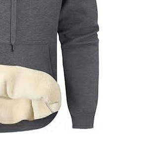Sudaderas con capucha de lana gruesa para hombre, sudaderas con capucha, abrigo cálido de terciopelo de invierno con forro polar, jersey de manga larga, Tops, sudadera sólida - Product Image 5