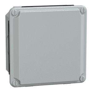 Per Schneider Electric NSYDB1010M Scatola di derivazione industriale con copertura piatta bassa grigia IP55 H105xW105xD49 - Product Image 1