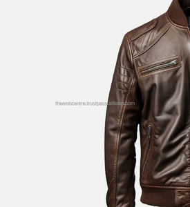 High Quality Customized Logo Leather Jacket Fashion Whole Selling Price Clothing Windproof Heavy Duty Leather Jacket for Men - Product Image 2