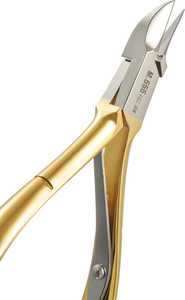 Pinza de uñas acrílica chapada en oro de 16 mordazas de precisión Empujador de cutículas con mango curvo con mecanismo de resorte único - Product Image 4