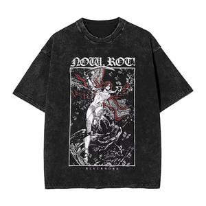 OEM 100% algodón para Puff impresión piedra ácido lavado sublimación personalizado DTG bordado Vintage lavado de gran tamaño peso pesado camiseta - Product Image 3