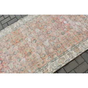 Alfombra Turca de 3.6x6.7 pies, Alfombra Vintage, Alfombra de Lana con Diseño Floral Naranja - Product Image 5
