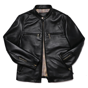 Nueva chaqueta de cuero de motociclista para hombre, abrigo de motocicleta de cuero genuino Natural, ropa suave delgada de primavera y otoño, Envío Gratis - Product Image 4