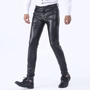 Pantalons en toile et cuir décontractés pour hommes de qualité supérieure fabriqués en usine, vente chaude, cuir véritable, style streetwear, vente en gros au Pakistan, OEM - Product Image 3