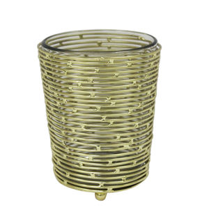 Lot de 3 bougeoirs ronds en verre et fer pour la décoration de la maison et de Noël - Product Image 5