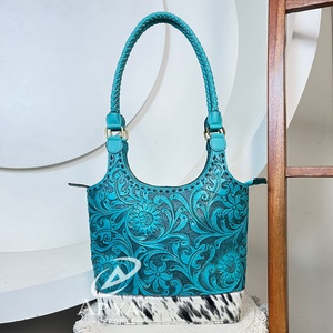 กระเป๋าโท้ทสะพายไหล่หนังและหนังวัวคุณภาพสูงสำหรับผู้หญิงกระเป๋าถือผู้หญิงมีสไตล์แบบซ่อนมีดีไซน์ - Product Image 1