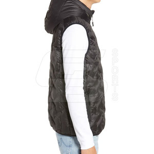 Chaqueta de lona ligera sin mangas para hombre con cuello de pie, ropa de abrigo informal para invierno, senderismo, chalecos y chalecos de talla grande - Product Image 4
