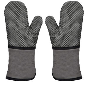 Meita Home Hot grab Double gant de cuisine fabricant plaid imprimé 2 pièces gant de four en silicone antidérapant coton résistant à la chaleur - Product Image 1