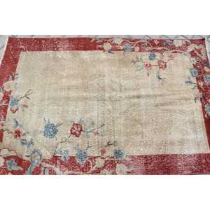 Alfombra Turca, Alfombra Decorativa de 3.4x5.3 pies, Alfombra Oriental Roja de Lana Vintage - Product Image 5