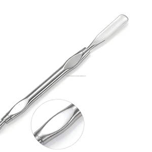 Pousse-cuticules double extrémité en acier inoxydable réutilisable de haute qualité, éliminateur de peaux mortes, pour manucure, pédicure et nettoyage des ongles en salon - Product Image 2