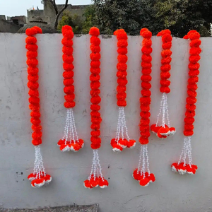 Guirnalda de flores de caléndula hecha a mano con cuerdas de rosas de tubo para decoración de bodas, decoración de fiestas, decoración de eventos envío gratis - Product Image 1