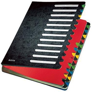 Leitz Deskorganizer Multicolored 24 Compartments Black Color Filing <b>Folder</b> DIN <b>A4</b> 350g/m Marble Patterned Cardboard Color Black - Product Image 1