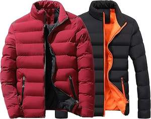 Veste universitaire d'hiver à la mode pour hommes Manteau bouffant à capuche en laine avec manteau bouffant rembourré isolé en duvet résistant à l'eau - Product Image 1