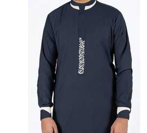 2025 Thobes blancs sur mesure pour hommes vêtements islamiques de haute qualité broderie dorée meilleur prix exportateur décontracté léger - Product Image 4