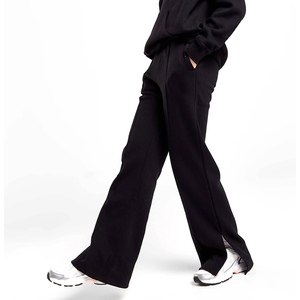 ชุดวอร์มโอเวอร์ไซส์สำหรับผู้หญิง ปี 2025 เสื้อฮู้ดครอปซิปเต็มตัว กางเกงขายาวทรงบาน แต่งลายปักแบบดิสเทรส สีพื้น ลุคซักฟอก สไตล์จ็อกกิ้ง - Product Image 2