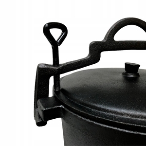 Marmite de chasse en fonte pour rôtis, avec revêtement émaillé et antiadhésif, pour grillades au feu de camp - Product Image 4