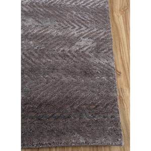 Tapis Urban Pause en laine et soie de bambou Kavi, noué à la main, motif abstrait gris et noir, pour salon, couloir, chambre - Esk-364 - Product Image 4