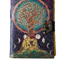 Celtic Tree Life Journal Antique Deckle Edge Handmade Leather Sewing Binding Hardcover Gift Notebook Sketchbook Diary