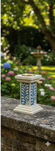 Premium Handmade Eco-Friendly Durable <b>Bone</b> Inlay Sandalwood Bakhoor Stand Elegant Blue Floral Pattern Burner Daily Incense Use - Product Image 3