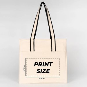 Bolsa de Lona Personalizada con Cremallera, Color Sólido, Asa Negra, Bolsillos Delanteros de 16 x 14 x 4 Pulgadas (40 x 35 x 10 cm) - Product Image 4
