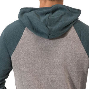 เสื้อฮู้ดผ้า100% หนาสำหรับผู้ชายผ้าคอตตอนย้อมสีล้วนคลุมไหล่ตกสำหรับฤดูหนาวโลโก้ตามสั่ง - Product Image 2